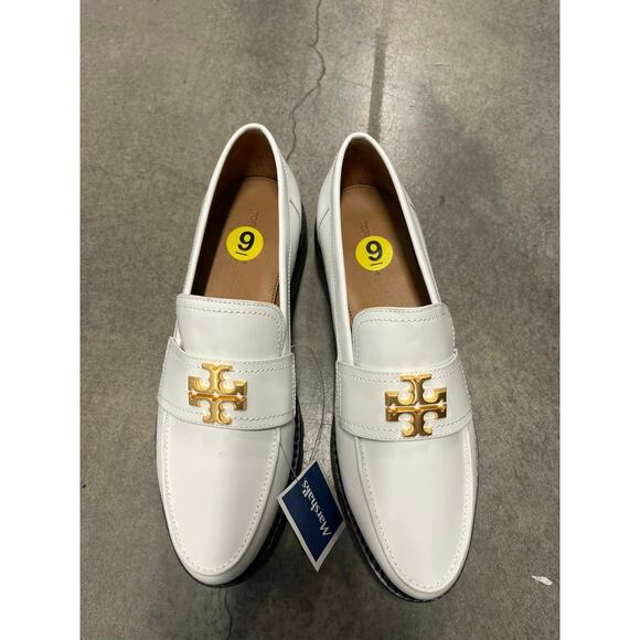Tory Burch Shoes - New Tory Burch White Everly Leather  Chunky Loafer Shoes Size 9 NEW